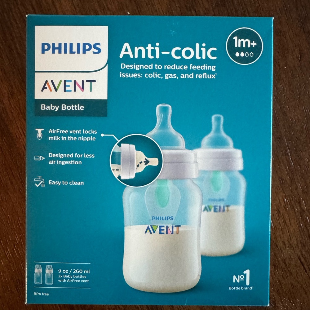 2 Philips Avent Anti-Colic Baby Bottles - NWT